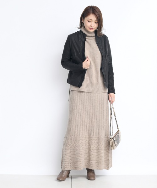 DouDou(ドゥドゥ)の「ニットアップタートル(ニット/セーター・レディース・ベージュ/グリーン・FREE)」の19枚目の写真