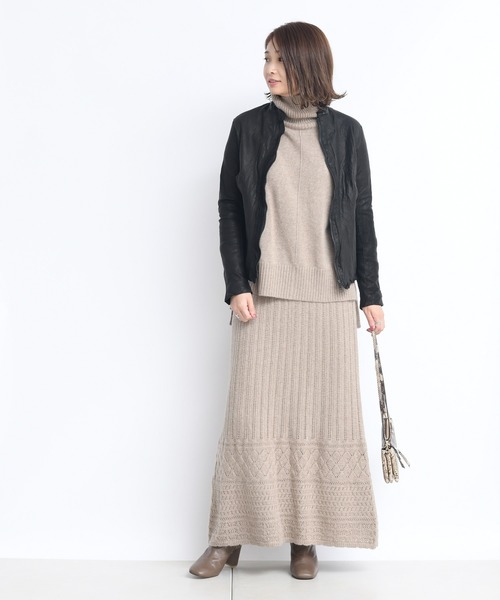 DouDou(ドゥドゥ)の「ニットアップタートル(ニット/セーター・レディース・ベージュ/グリーン・FREE)」の20枚目の写真