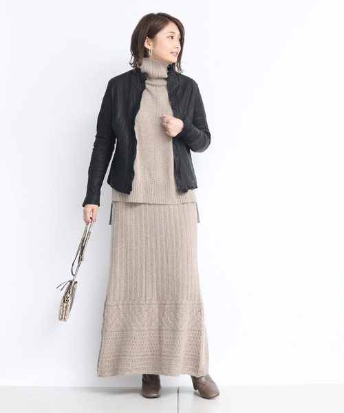 DouDou(ドゥドゥ)の「ニットアップタートル(ニット/セーター・レディース・ベージュ/グリーン・FREE)」の21枚目の写真