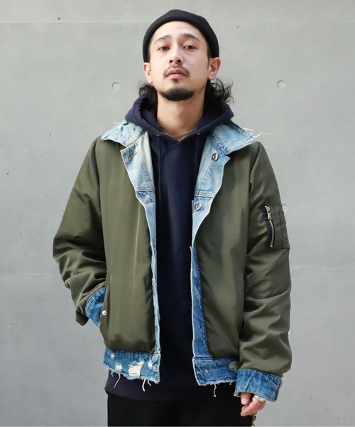 Mintcrew Reversible Denim Denim Jkt ミントクルー Ma 1 リバーシブル Ma 1 デニムジャケット デニムジャケット Mintcrew ミントクルー のファッション