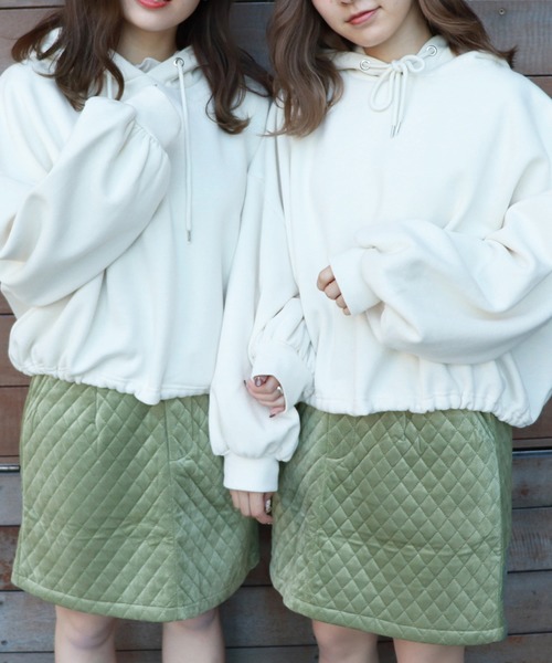 PairPair(ペアペア)の「裏起毛ショートパーカー(パーカー・レディース・ブラック/ピンク/アイボリー/モカ・FREE)」の2枚目の写真