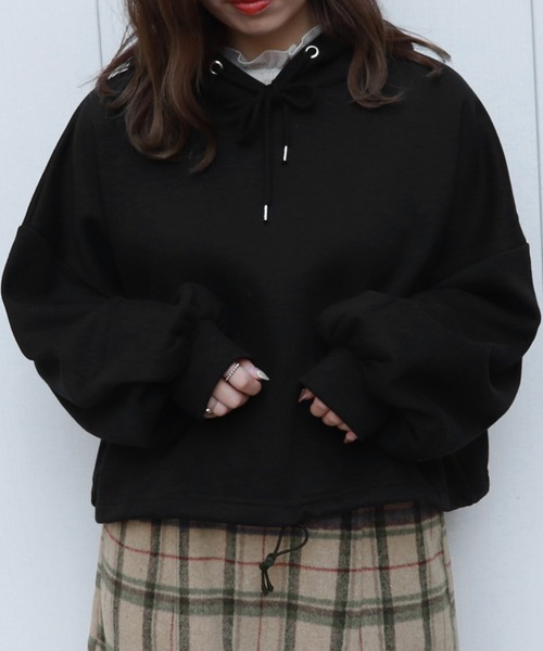 PairPair(ペアペア)の「裏起毛ショートパーカー(パーカー・レディース・ブラック/ピンク/アイボリー/モカ・FREE)」の18枚目の写真