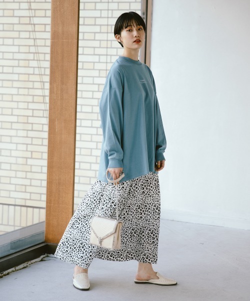 PAGEBOY（ページボーイ）の「レオパードセミフレアスカート（スカート・レディース・ブラック/オフホワイト・FREE）」の3枚目の写真