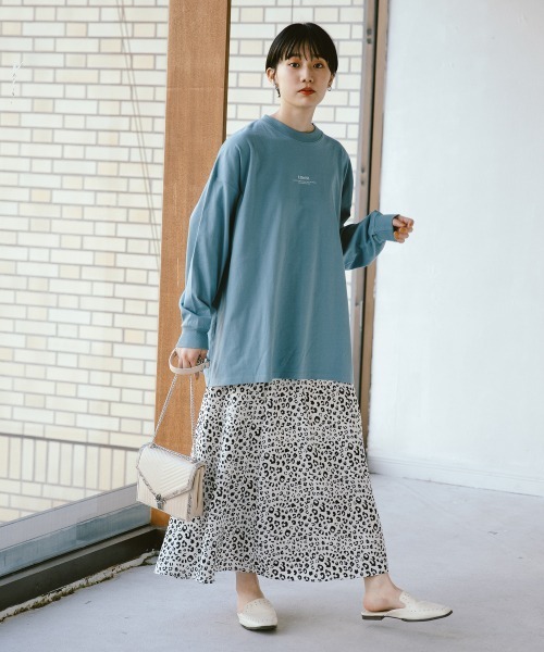 PAGEBOY（ページボーイ）の「レオパードセミフレアスカート（スカート・レディース・ブラック/オフホワイト・FREE）」の4枚目の写真