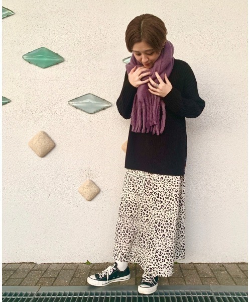 PAGEBOY（ページボーイ）の「レオパードセミフレアスカート（スカート・レディース・ブラック/オフホワイト・FREE）」の22枚目の写真