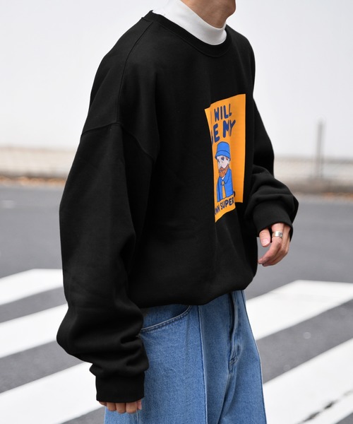 kutir（クティール）の「ファミリー裏起毛スウェットトレーナー（スウェット・メンズ・ブラック/パープル/オフホワイト・MEDIUM/LARGE）」の5枚目の写真