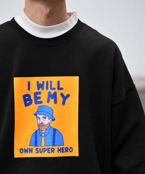 kutir（クティール）の「ファミリー裏起毛スウェットトレーナー（スウェット・メンズ・ブラック/パープル/オフホワイト・MEDIUM/LARGE）」の14枚目の写真