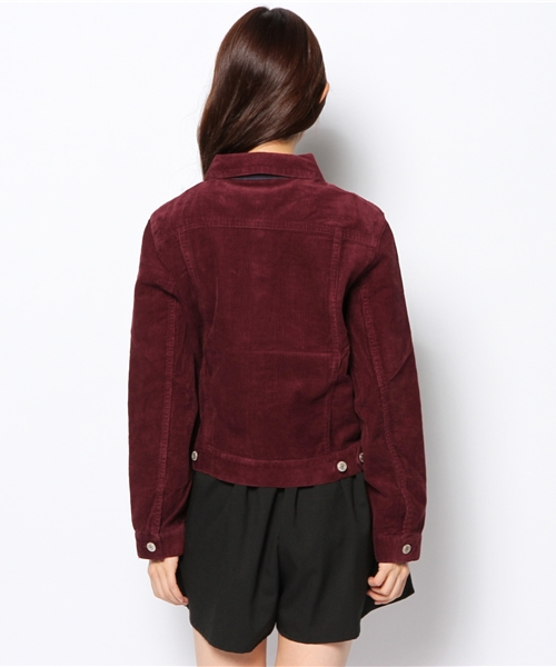 WEGO（ウィゴー）の「WEGO/コーデュロイGジャン（デニムジャケット・レディース・ベージュ/ネイビー/ワイン・FREE）」の6枚目の写真