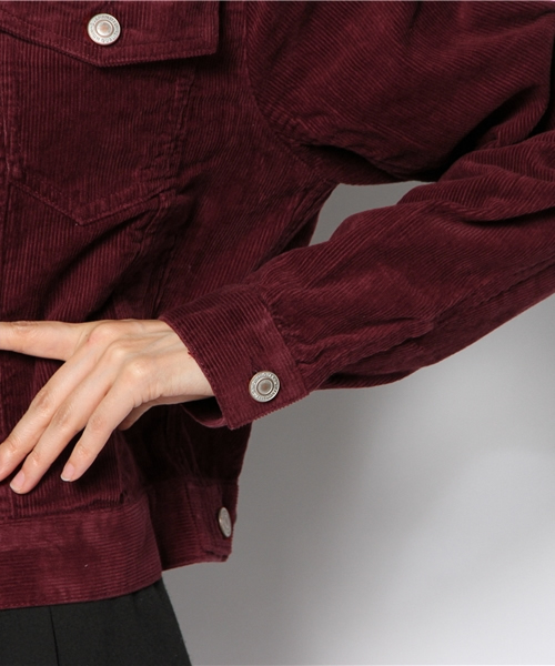 WEGO（ウィゴー）の「WEGO/コーデュロイGジャン（デニムジャケット・レディース・ベージュ/ネイビー/ワイン・FREE）」の10枚目の写真