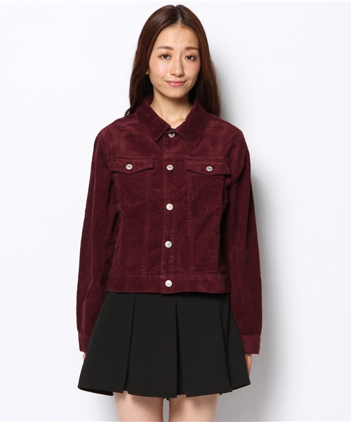 WEGO（ウィゴー）の「WEGO/コーデュロイGジャン（デニムジャケット・レディース・ベージュ/ネイビー/ワイン・FREE）」の4枚目の写真