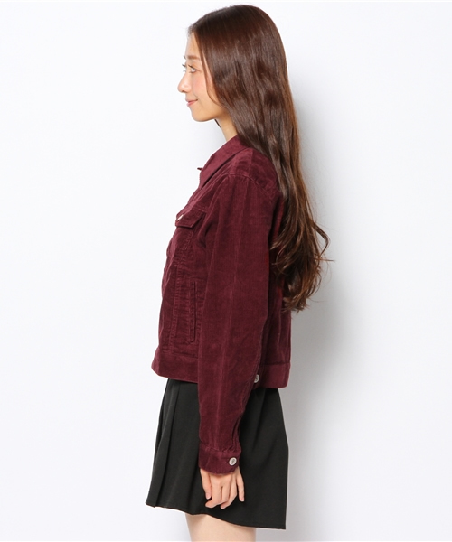 WEGO（ウィゴー）の「WEGO/コーデュロイGジャン（デニムジャケット・レディース・ベージュ/ネイビー/ワイン・FREE）」の5枚目の写真