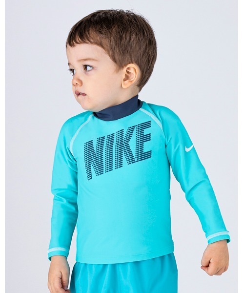 NIKE(ナイキ)の「NIKE/ナイキ/Swimwear/子ども用ラッシュガード(ラッシュガード)」|ターコイズブルー