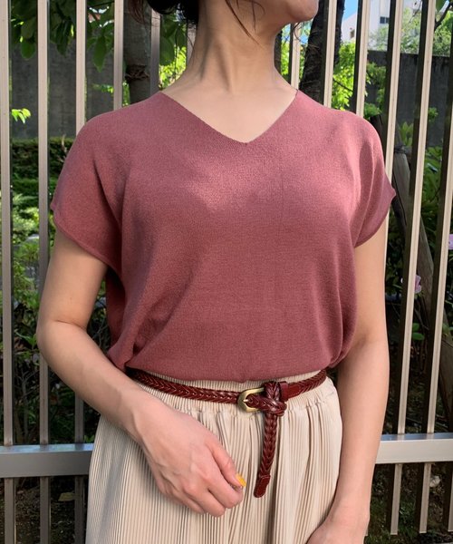 FUN.TRINITY（ファン トリニティー）の「ハーフミラノトップス（ニット/セーター・レディース・オフホワイト/ブラック/テラコッタ/ベージュ/ピンク・FREE）」の5枚目の写真