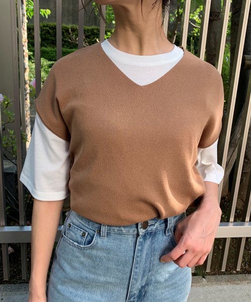 FUN.TRINITY（ファン トリニティー）の「ハーフミラノトップス（ニット/セーター・レディース・オフホワイト/ブラック/テラコッタ/ベージュ/ピンク・FREE）」の3枚目の写真