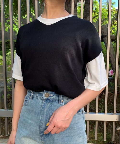 FUN.TRINITY（ファン トリニティー）の「ハーフミラノトップス（ニット/セーター・レディース・オフホワイト/ブラック/テラコッタ/ベージュ/ピンク・FREE）」の2枚目の写真