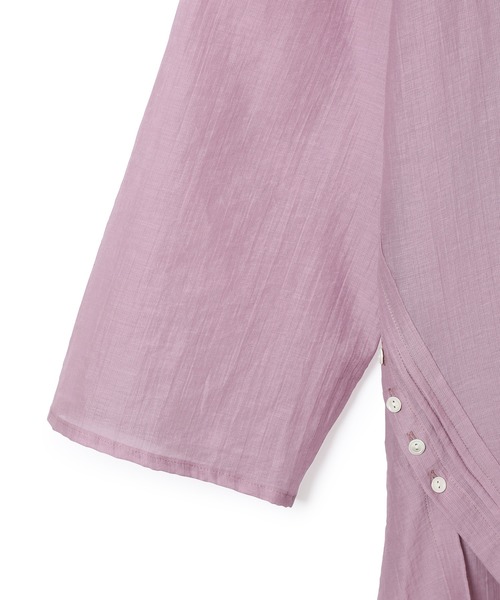 ADAM ET ROPE'(アダムエロペ)の「シアーブザムシャツ(シャツ/ブラウス・レディース・ホワイト/キャメル/ダークラベンダー・FREE)」の11枚目の写真