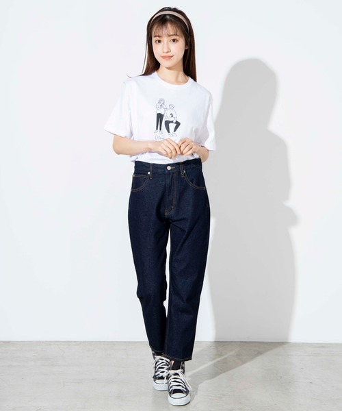 WEGO（ウィゴー）の「WEGO/ガールプリントTシャツ（Tシャツ/カットソー・レディース・ホワイト/サックスブルー・SMALL/MEDIUM/LARGE）」の4枚目の写真