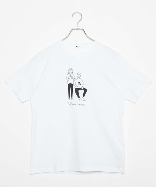WEGO（ウィゴー）の「WEGO/ガールプリントTシャツ（Tシャツ/カットソー・レディース・ホワイト/サックスブルー・SMALL/MEDIUM/LARGE）」の9枚目の写真