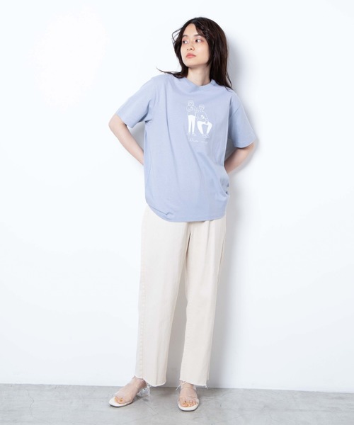 WEGO（ウィゴー）の「WEGO/ガールプリントTシャツ（Tシャツ/カットソー・レディース・ホワイト/サックスブルー・SMALL/MEDIUM/LARGE）」の14枚目の写真