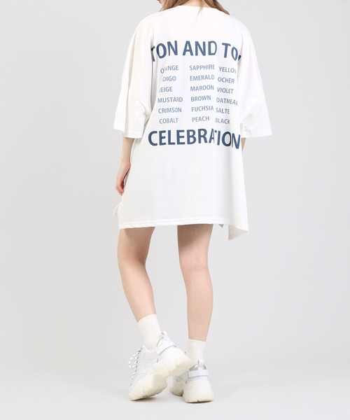 DING(ディング)の「DING/TON ビッグTシャツ(Tシャツ/カットソー・レディース・ホワイト・FREE)」の3枚目の写真