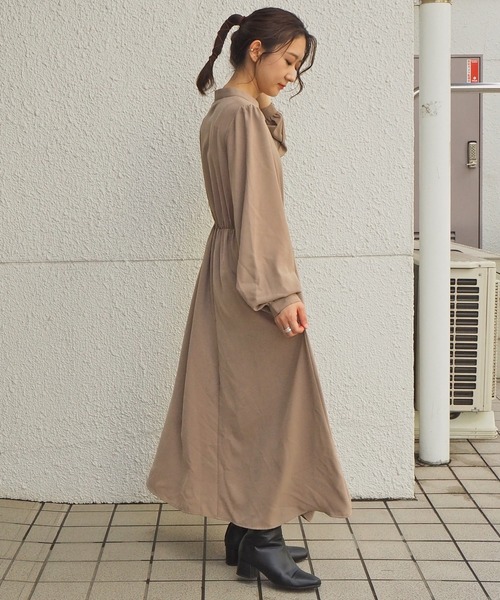 tiptop(ティップトップ)の「チャイナシャツワンピース(ワンピース・レディース・ブラック/グレイッシュベージュ/ブルー/A/B・FREE)」の18枚目の写真