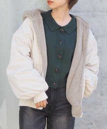 ファーリバーシブルフード付きボンバージャケット