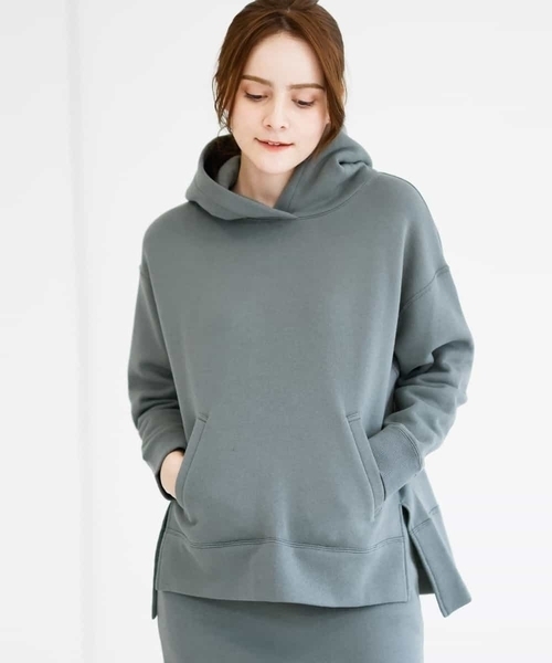 洗える パーカー トップス コットン裏毛フードパーカー パーカー Mk Michel Michel Klein エムケーミッシェルクラン のファッション