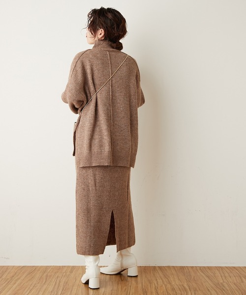 natural couture（ナチュラルクチュール）の「ミックスヤーンIラインスカート（スカート・レディース・ベージュ/パープル/ブラウン・FREE）」の4枚目の写真