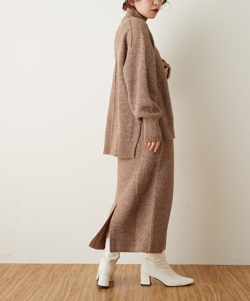 natural couture（ナチュラルクチュール）の「ミックスヤーンIラインスカート（スカート・レディース・ベージュ/パープル/ブラウン・FREE）」の6枚目の写真