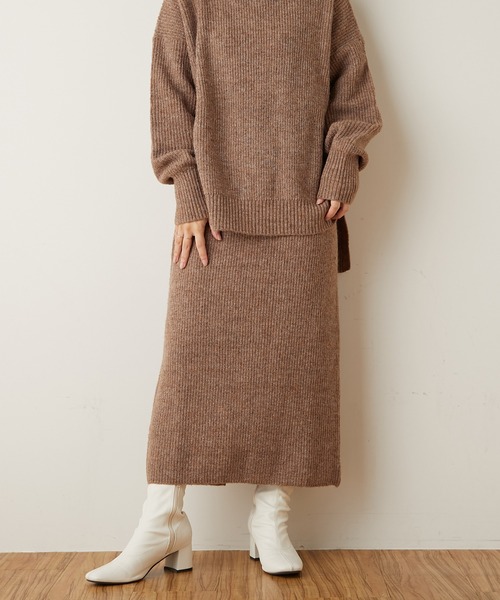 natural couture（ナチュラルクチュール）の「ミックスヤーンIラインスカート（スカート・レディース・ベージュ/パープル/ブラウン・FREE）」の13枚目の写真
