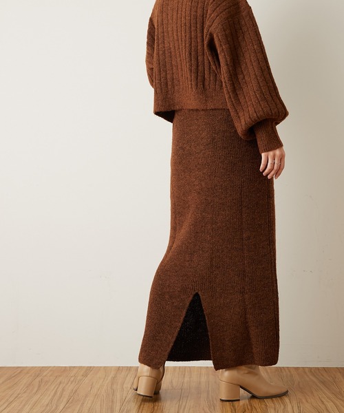 natural couture（ナチュラルクチュール）の「ミックスヤーンIラインスカート（スカート・レディース・ベージュ/パープル/ブラウン・FREE）」の16枚目の写真