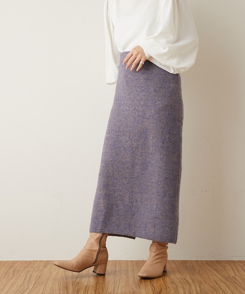 natural couture（ナチュラルクチュール）の「ミックスヤーンIラインスカート（スカート・レディース・ベージュ/パープル/ブラウン・FREE）」の14枚目の写真
