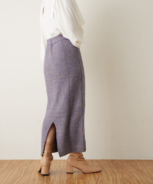 natural couture（ナチュラルクチュール）の「ミックスヤーンIラインスカート（スカート・レディース・ベージュ/パープル/ブラウン・FREE）」の17枚目の写真