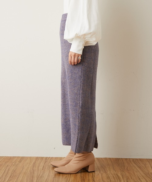 natural couture（ナチュラルクチュール）の「ミックスヤーンIラインスカート（スカート・レディース・ベージュ/パープル/ブラウン・FREE）」の7枚目の写真