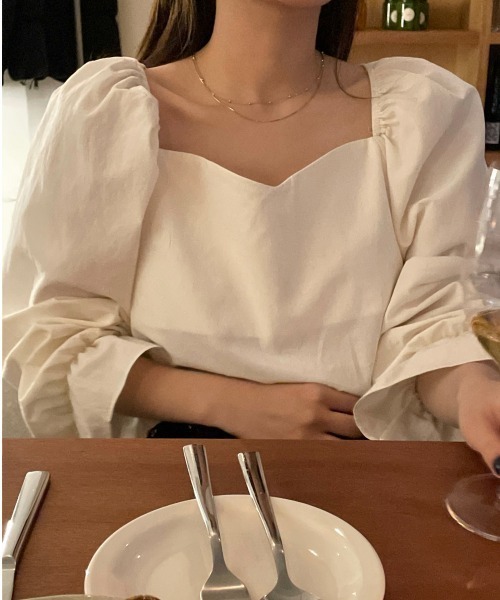 yuue' ( wear )（ユーイ）の「コットン100% 袖ボリュームシャツブラウス（シャツ/ブラウス・レディース・ホワイト/ブラック・FREE）」の11枚目の写真