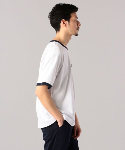 Champion(チャンピオン)の「【SHIPS別注】Champion: ウォッシュドコットン ロゴプリント リンガー Tシャツ(Tシャツ/カットソー・メンズ・ホワイト/ネイビー/ライトホワイト/グレー・SMALL/MEDIUM/LARGE/X-LARGE)」の7枚目の写真