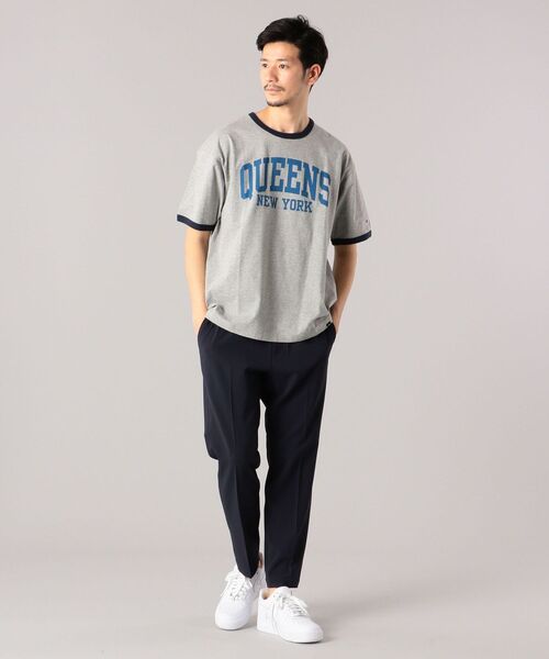 Champion(チャンピオン)の「【SHIPS別注】Champion: ウォッシュドコットン ロゴプリント リンガー Tシャツ(Tシャツ/カットソー・メンズ・ホワイト/ネイビー/ライトホワイト/グレー・SMALL/MEDIUM/LARGE/X-LARGE)」の19枚目の写真
