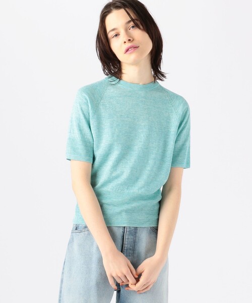 TOMORROWLAND （トゥモローランド）の「プレーンリネン クルーネックプルオーバー（ニット/セーター・レディース・ダークブラウン/チャコールグレー/オレンジ/ライトグリーン/シルバー系その他/ライトベージュ/イエロー/ライトピンク/ブルー・S）」の4枚目の写真