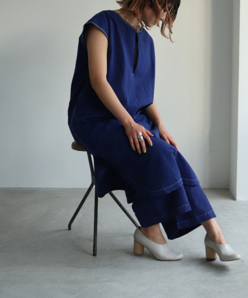 最大半額 Nitca ニトカ のファッション オーバーダイc Lシャンブレー ワンピース ドレス Et 平面ワンピース ワンピース