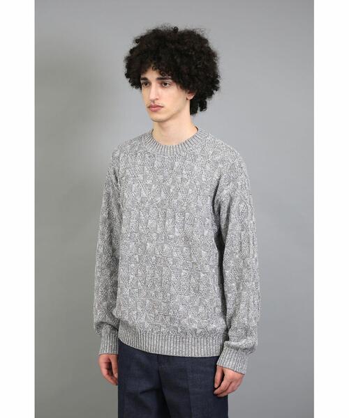 LOEFF ロエフ SI/NY クラフト ジャカードニット　ニット　クルーネック LOEFF ロエフ SI/NY クラフト ジャカードニットニットクルーネック