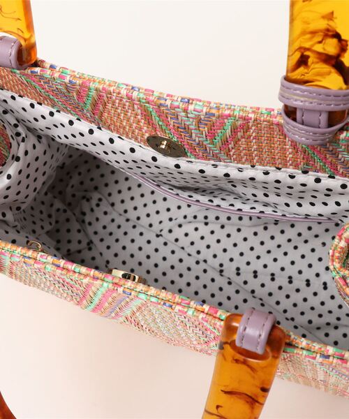 MIIA（ミーア）の「カラフルバッグ（ハンドバッグ・レディース・ピンク/ブラック/ブルー・FREE）」の5枚目の写真