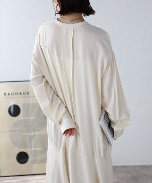 セール】裾フレアロングワンピース（シャツワンピース）｜Bonjour