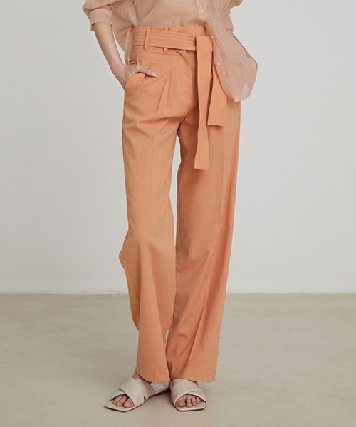 UNSPOKEN(アンスポクン)の「【UNSPOKEN】color belted pants FAZ20188chw(スラックス・レディース・テラコッタ・L/M/S)」の4枚目の写真