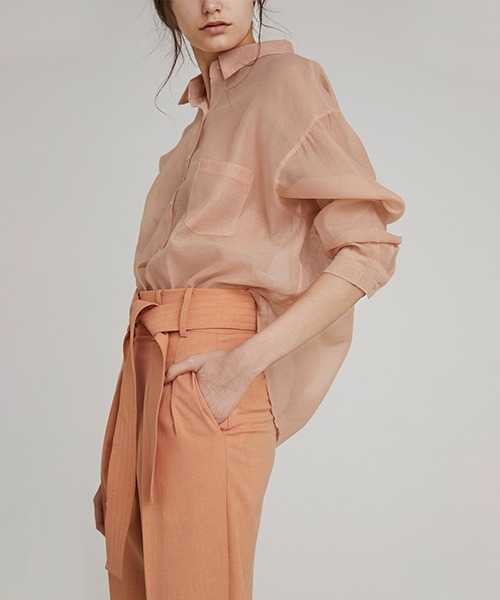 UNSPOKEN(アンスポクン)の「【UNSPOKEN】color belted pants FAZ20188chw(スラックス・レディース・テラコッタ・L/M/S)」の5枚目の写真