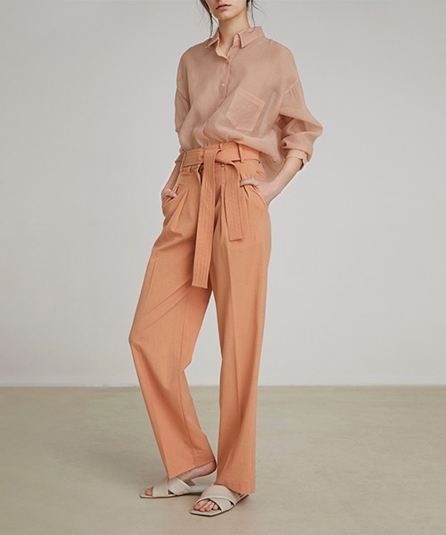 UNSPOKEN(アンスポクン)の「【UNSPOKEN】color belted pants FAZ20188chw(スラックス・レディース・テラコッタ・L/M/S)」の6枚目の写真