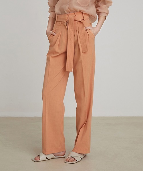 UNSPOKEN(アンスポクン)の「【UNSPOKEN】color belted pants FAZ20188chw(スラックス・レディース・テラコッタ・L/M/S)」の7枚目の写真