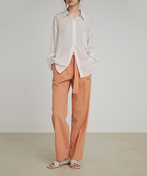 UNSPOKEN(アンスポクン)の「【UNSPOKEN】color belted pants FAZ20188chw(スラックス・レディース・テラコッタ・L/M/S)」の8枚目の写真