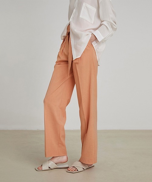 UNSPOKEN(アンスポクン)の「【UNSPOKEN】color belted pants FAZ20188chw(スラックス・レディース・テラコッタ・L/M/S)」の9枚目の写真