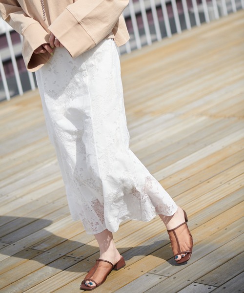 DISCOAT（ディスコート）の「レースマーメイドスカート（スカート・レディース・ブラック/オフホワイト/ピンクベージュ・FREE）」の22枚目の写真