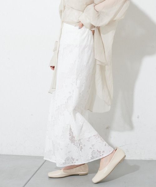 DISCOAT（ディスコート）の「レースマーメイドスカート（スカート・レディース・ブラック/オフホワイト/ピンクベージュ・FREE）」の5枚目の写真